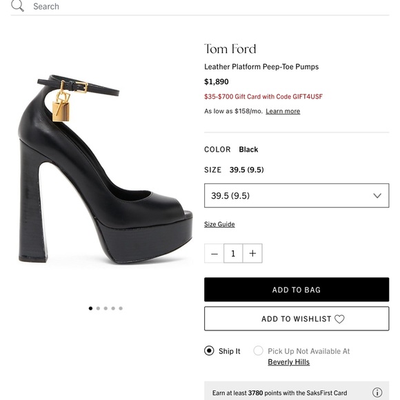 Tom Ford Leather Peep Toe Padlock Platform Pump $1890 Authentic Brand New - Picture 16 of 16